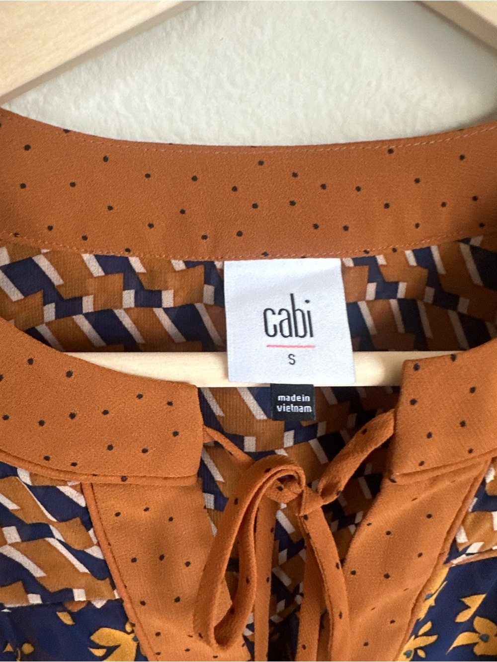 Cabi Fall Pattern Patchwork Ruffle Blouse - Picture 2 of 7